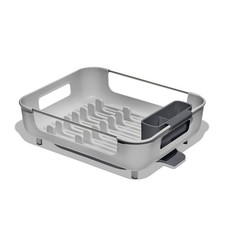 OXO Large Capacity Dish Rack: Gray Freestanding Polypropylene & Stainless Steel