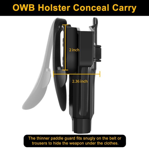OWB Holster for Beretta 92 92FS M9 M922, Tactical Paddle Holster Holder,Outsi... - Picture 5 of 6