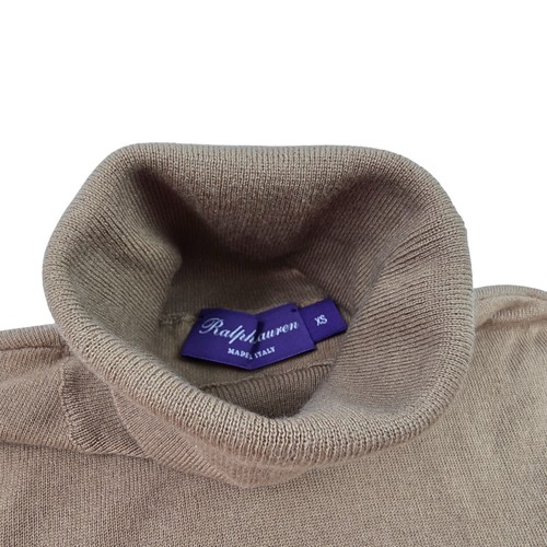 Suéter Ralph Lauren Etiqueta Púrpura Para Hombre 100% Cachemira Marrón Cuello Alto XS $1095 - Imagen 9 de 15