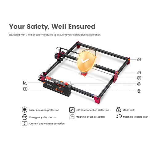KIT HÁGALO USTED MISMO ALgolaser MK2 10W Grabador Láser Soporte Wifi 400*435mm Área de Trabajo Y6R1 - Imagen 9 de 12