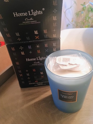 HomeLights Highly Scented 3 Wick Candles, Big 33.3 oz "CLEAN LINEN & SEA SALT" - Picture 7 of 7