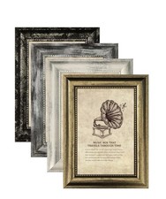 4x6 Picture Frames Set of 4- Rustic Retro Photo Frame with Real Glass Wall F1 