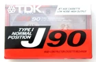 TDK J 90 Normal Position Type I Blank Audio Cassette - 1990