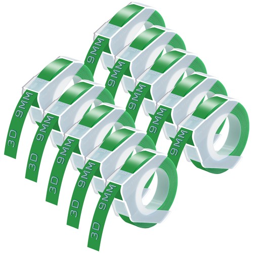 10x 3D Emobssing Labels Refills Green 520103 For Dymo Organizer Xpress Pro 12696 - Picture 1 of 10