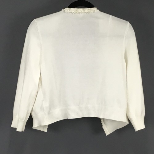 Ronni Nicole maglione twinset donna grande bianco impreziosito da perle cardigan tank - Foto 15 di 21