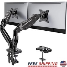 Dual Monitor Mount Adjustable Arm VESA Desk Clamp Grommet Fit 13-32 Inch New