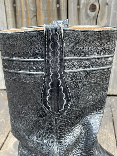Lucchese Leather Mens 11 B Cowboy Western Boots Black - Picture 5 of 9