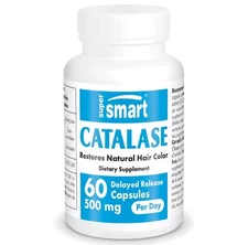 Supersmart - Catalase 500mg per Day 12500 CatU - Natural Enzyme - Anti Gray H...