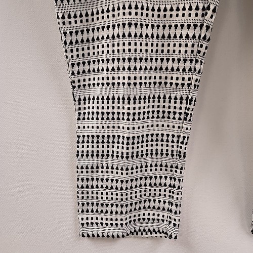 Merona Damenhose Größe 22 W schwarz weiß geometrisches Muster gewebt klassische Passform Knöchel neu mit Etikett - Bild 4 von 17