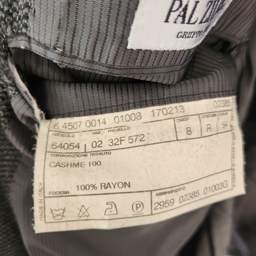 Pal Zileri Italian EUR 54R US 44R Kaschmir Sport Mantel Jacke Blazer Grau Schwarz - Bild 12 von 22