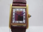 VINTAGE MUST DE CARTIER VERMEIL TANK TRINITY SILVER/GOLDPLATED QUARTZ LADYSWATCH