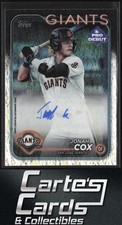 Jonah Cox 2024 Topps Pro Debut #PD-61 Autographs Sparkle Foil Giants 26/199