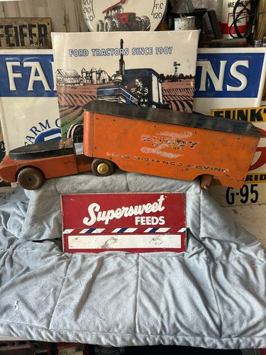 World War 2 Era Buddy L Wooden Allied Moving Van Lines Semi Truck Parts