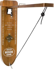 Ring Toss Game, Man Cave Decor, Solid Wood Wall Mounted Hook and Ring Game 