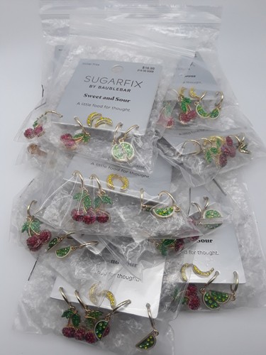 X 10 SUGARFIX BaubleBar Fruit Sweet Sour Earring Fruit Theme Rhinestone NEW - Picture 11 of 11