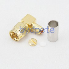 SMA male plug right angle pin RF Connector crimp RG58 RG142 RG400 LMR195 cable