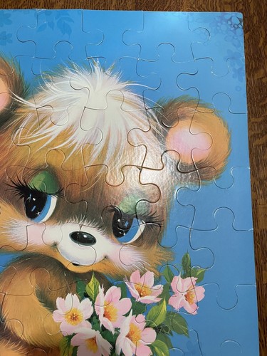 Vintage Floor Puzzle 48 Pcs Anthropomorphic Puppy Bringing Flowers Waddingtons - Picture 8 of 17