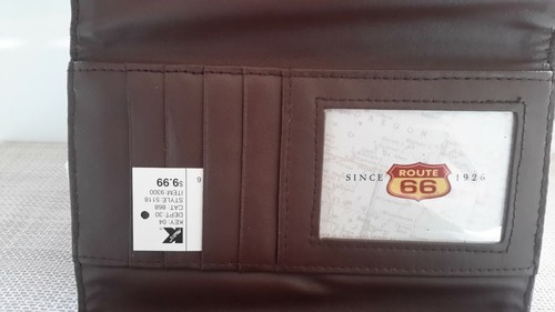 Vintage looking Metal Tin Box Route 66 Collectible/Genuine Leather Trim Wallet - Picture 6 of 10
