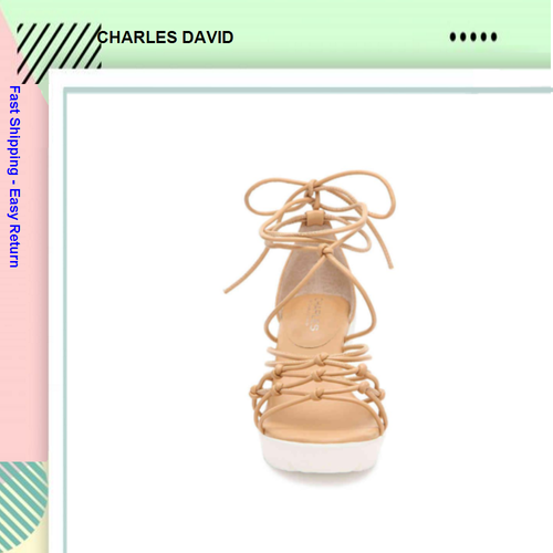 Charles By Charles David Women's Vegas Nude-SM Smooth Wedge Sandal, Size 8 M - Picture 3 of 8
