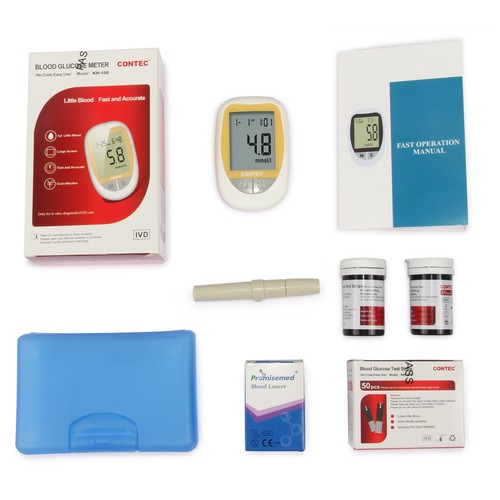 CONTEC accu-chek Blutzuckermessgerät Glukometer Teststreifen Lancet Blutzucker - Picture 3 of 12