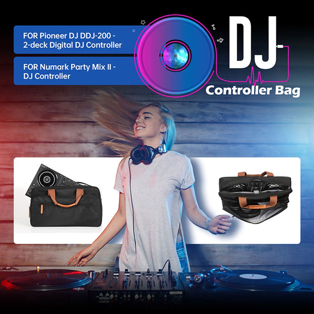 Storage Bag Case for Pioneer DJ DDJ-200/Numark Party Mix II Storage Bag Case for Pioneer DJ DDJ-200/Numark Party Mix II