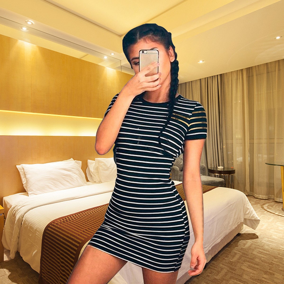 Striped dress short sleeve store