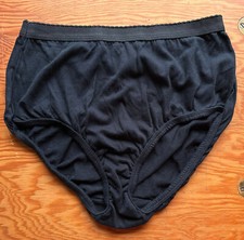 Vintage Cotton PINK Granny Style Panties Size 7 Black