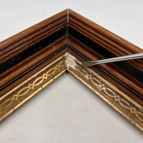 ANTIQUE WALNUT PICTURE PORTRAIT FRAME, 8 x 10 GOLD ACCENT *NO GLASS HAS WEAR* - Picture 4 of 16