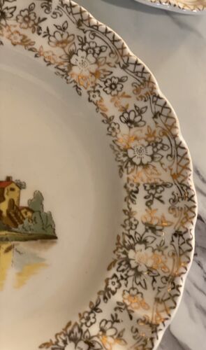 American Limoges Chateau France 22K Gold Side Plate 6 3/8” Wide Lot Set Of 6 - Picture 7 of 10