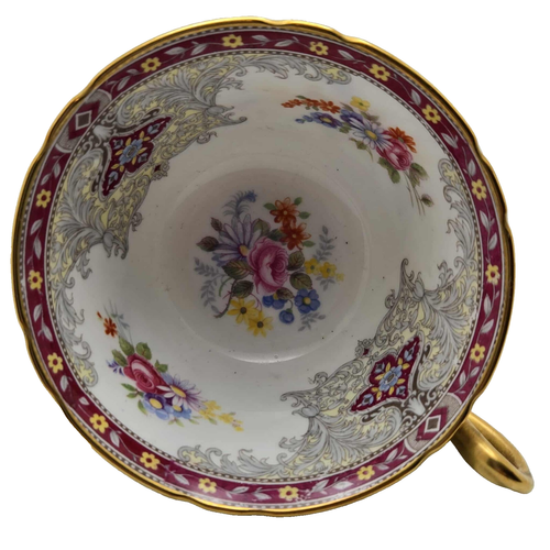 Tazza da tè e piattino Shelley Georgian Red Bone China - Foto 5 di 20