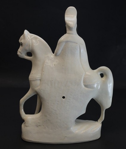 19th Century Staffordshire Pottery Figurine, Cavalry, soldier on horseback - Picture 2 of 5