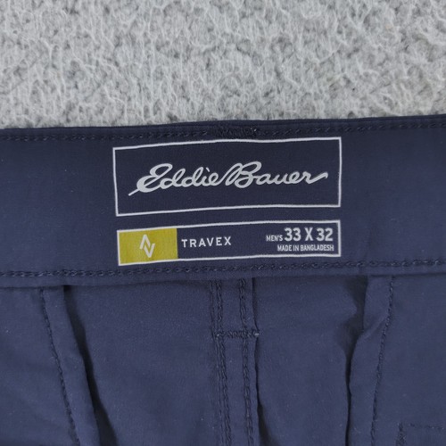 Eddie Bauer Pants Mens 33x32 Navy Travex Tech Mid-Rise Straight Stretch Chino - Picture 6 of 20