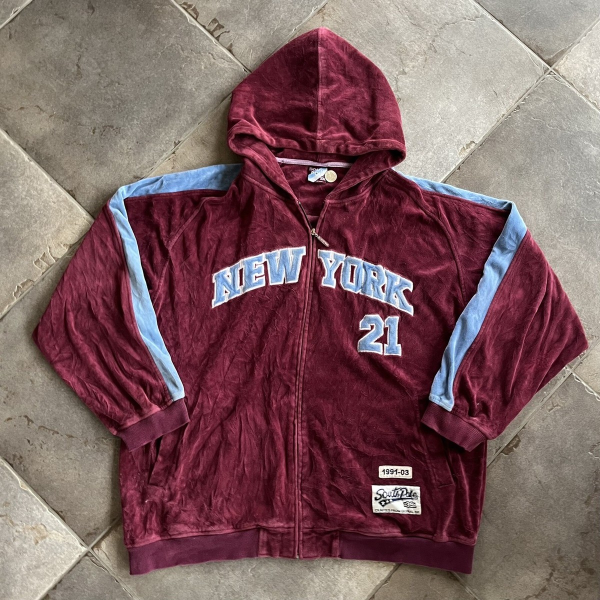 【US POLO ASSN track jacket　ベロア　ブルー　古着】 US POLO ASSN track jacket ベロア ブルー 古着】 - トップス