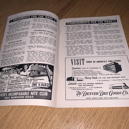 1960 SEE DENVER + COLORADO - HOTEL GREETER GUIDE 64 Pages - Foto 4 di 11