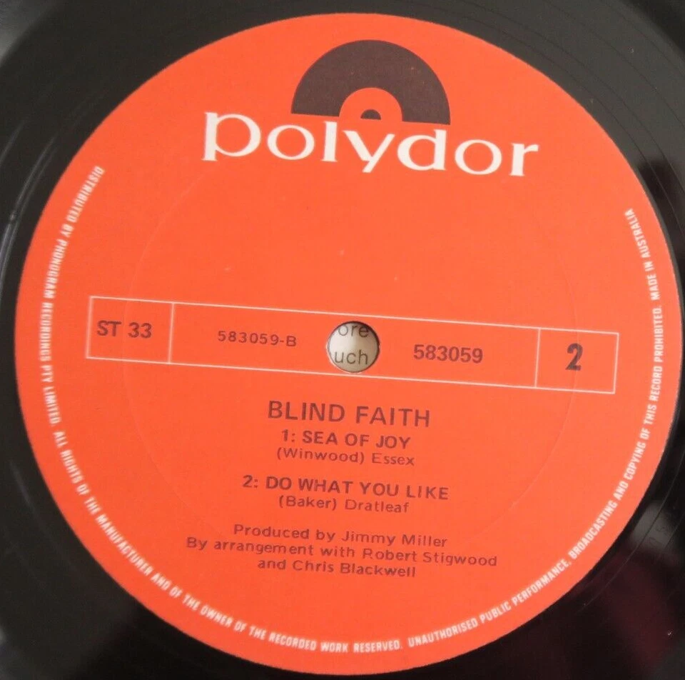 Blind Faith Self Titled Australia pressing 12'' vinyl Lp 1969 rare Clapton - Image 2 of 3