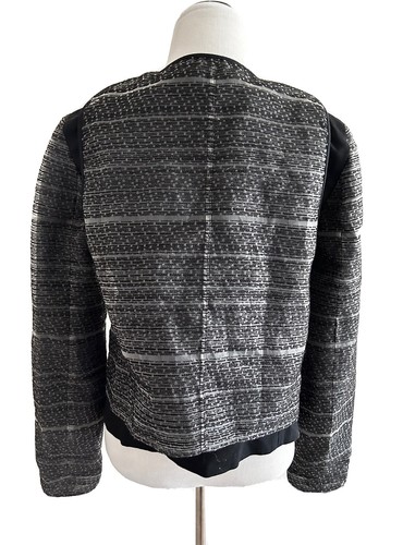 Blazer para mujer Armani Exchange gris manga larga jacquard en capas talla 8 - Imagen 8 de 18