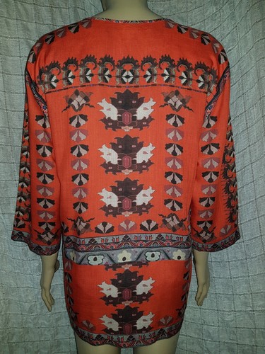 ISABEL MARANT "Sofia" Voile-Tunika mit Kacheldruck, rot Größe 1, + 685 $ - Bild 7 von 12