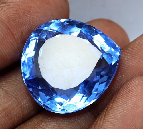 60 Ct Natural Blue Topaz Pear Cut Certified Loose Gemstone With Free Shipping - Picture 4 of 6