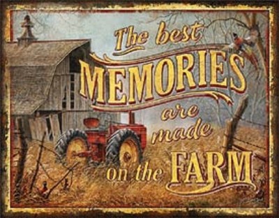 The Best Memories Are Made On The Farm TIN SIGN Metal Tractor Barn Poster
