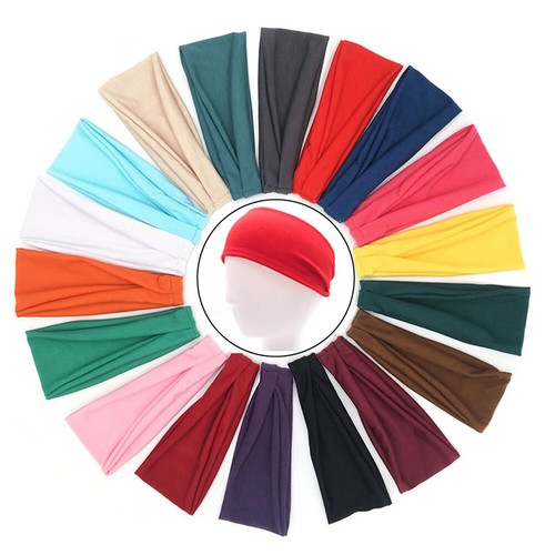 Wide Sports Headband Stretch Elastic Yoga Running Sweatband Headwrap Hair bands♡