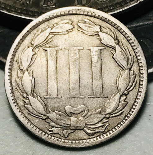 1867 Three Cent Nickel Piece 3C Ungraded Civil War Era US Coin CC26282