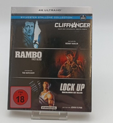 S. Stallone Rambo 1 + Lock Up + Cliffhanger  4K Ultra HD *NEU**HÄNDLER*