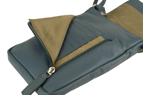 Genuine Leather Crossbody Travel Mobile Phone Bag with RFID Protected Card Slots - Picture 14 of 37