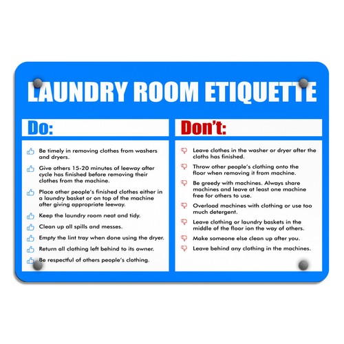 Aluminum Horizontal Metal Sign Follow Rules for Better Laundry Room Black - Bild 1 von 7