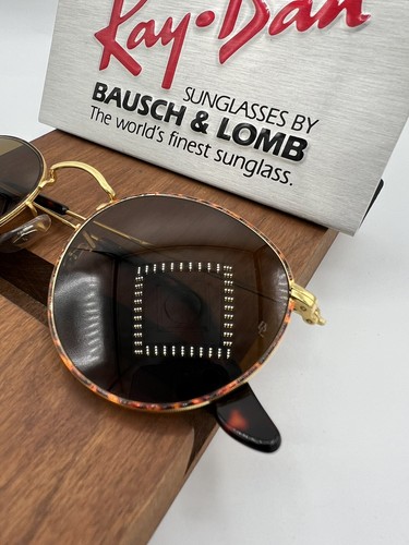 Tortuga redonda vintage B&L Ray Ban Bausch & Lomb B15 marrón W2185 nuevo de lote antiguo - Imagen 4 de 10