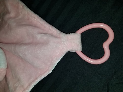 Modern Baby Pink Unicorn Rattle Teething toy Lovey Security Blanket Nunu Teether - Picture 5 of 12