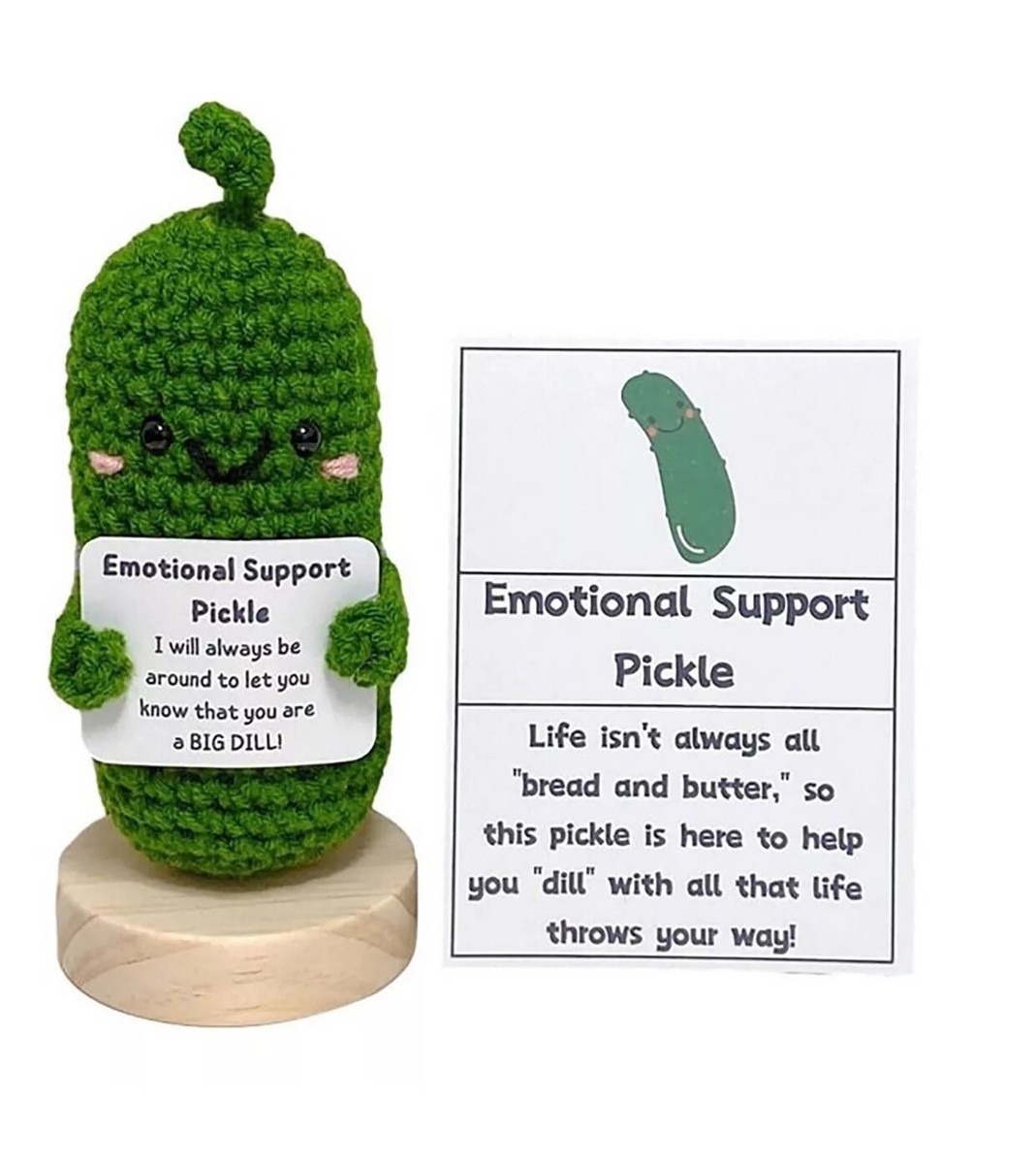 Emotional Support Positive Pickle Cucumber Crochet Handmade Gift