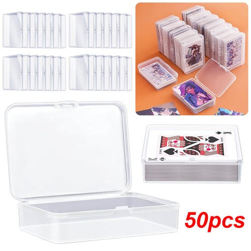Confezione da 1-50 scatole porta carte collezionabili in plastica trasparente custodia carte da gioco - Foto 21 di 21