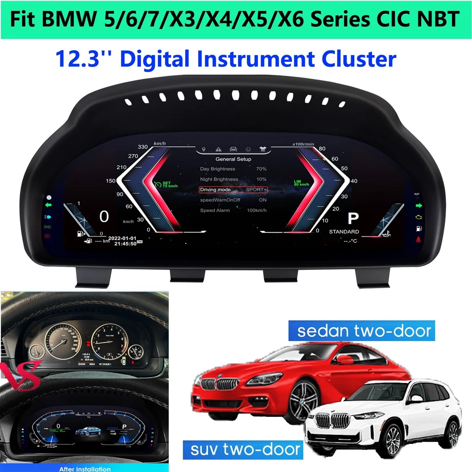 Digital LCD Cluster Instrument Speedometer For BMW X5 F15 X6 F16 CIC NBT EVO — 第 4/4 张图片