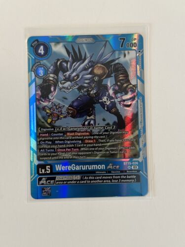 WereGarurumon Ace BT15-026 SR Digimon CCG | Exceed Apocalypse NM